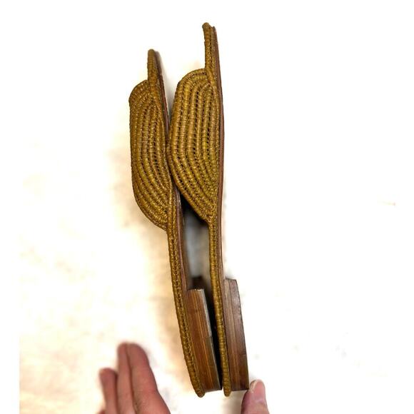 Carrie Forbes Naima Slide, Cognac, Women's Sandals Size 9, Woven Raffia, Slip on - Picture 3 of 8